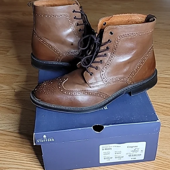 Stafford | Shoes | Stafford Mens Deacon Leather Wingtip  display picture 3